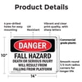 thumbnail image 2 of (2 Pack) Fall Hazard Falling From Platform OSHA Danger Sign 14 Inch X 10 Inch Plastic Sign, Weather Resistant, UV Protected for Workplace, Business, and Construction Site, Made in the, 2 of 8