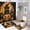 style-371, variant on Halloween Black Cat Full Moon Scary Pumpkin 4 Piece Shower Curtain Sets with Non-Slip Rugs Toilet Lid Cover And Bath Mat Happy Halloween Crazy Witches Durable And Waterproof for Bathroom Decor