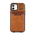 thumbnail image 6 of Wallet Back Case for iPhone 11 with Wrist Strap, Stylish Magnetic Card Holder Finger Ring Kickstand PU Leather Lanyard Shockproof Slim Phone Case Cover for iPhone 11, Brown, 6 of 7