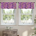 thumbnail image 2 of LALILO Kitchen Curtain Valance Valentines Day Violet Black Rod Pocket Window Curtain 52"x 18" Set of 2, 2 of 5