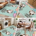 thumbnail image 6 of Happy Easter Area Rugs 2.7x5ft Easter Cute Bunny Cartoon Rabbits Colorful Eggs Green Floor Rug Non Slip Low Pile Ultra Soft Carpet for Entryway Indoor Bedroom Dining Room Under Table, 6 of 9