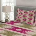 thumbnail image 2 of Ambesonne Abstract Quilted Coverlet 3 Pcs, American Classic Sign, Queen Size, Olive Green Pink, 2 of 3