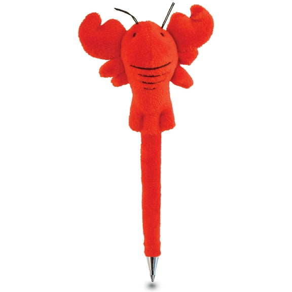 DolliBu Red Lobster Plush Pen - Cute & Soft Sea Life Stuffed Animal Ballpoint Novelty Pen Toy, Unique Writing Pen Instrument For Cool Stationery School, Office Desk Decor Accessories for Kids & Adults