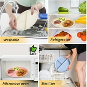 4pcs Divided Dinner Plates Portion Control Plates 3 Compartment Diet Plates, 9 inches