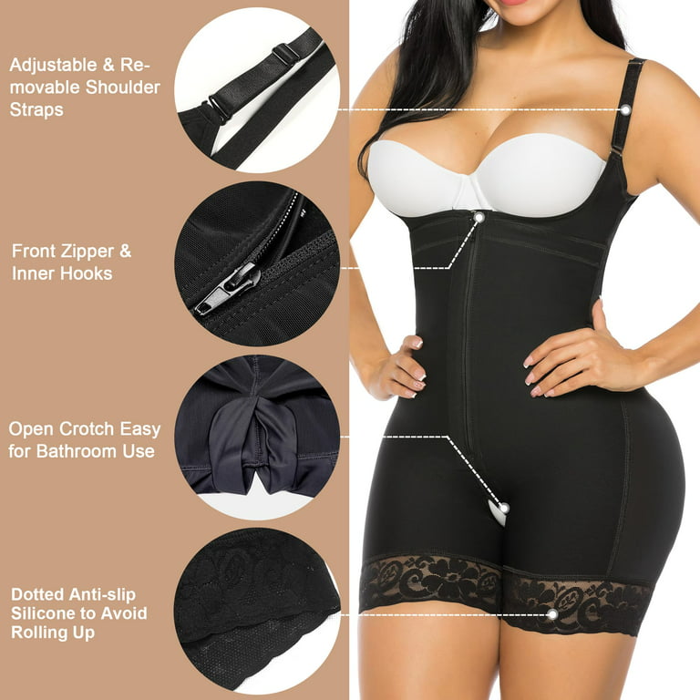YIANNA Fajas Colombianas Shapewear for Women Postparto Postpartum Body  Shaper Tummy Control Bodysuit Black 3X-Large