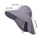 thumbnail image 3 of Sombrero de sol de seda de hielo para mujer con chal de lazo | Tapa hueca plegable de ala ancha | Protección UV para sombreros transpirables para exteriores | Ajustable 55-60cm | Viajes, playa, 3 of 8