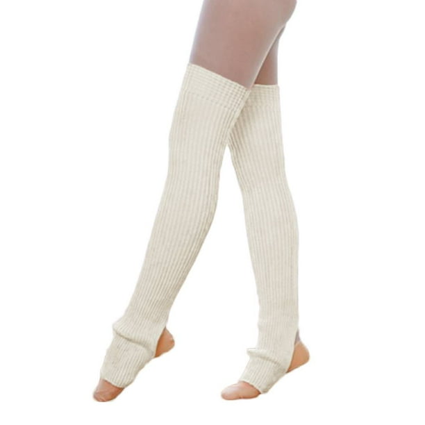 Minnieouse 1 par de calentadores de piernas para mujeres y niñas, medias de Ballet largas sin pies para invierno y otoño Ropa, zapatos y accesorios Miscelánea Blanco Minnieouse PS13012-09