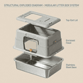 thumbnail image 4 of EIODEAR Enclosed Stainless Steel Cat Litter Box - Non-Stick Metal Pet Toilet with Top Exit & Odor Control, Anti-Tracking Covered Cat Pan, 19.7" L, 4 of 8