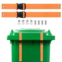 Uxcell 2-Set Trash Can Locks for Animals, 17 Inch Buckle Type Raccoons Bear Proof Garbage Strap Lid Garbage Can Lock [Orange]