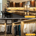 thumbnail image 6 of Under Cabinet Lights - Rechargeable 28 LED Closet Lights w/ Adjustable Angle, Stepless Dimming and 3 Color Modes, Under Counter Lights for Kitchen, Wall Lighting, 6 of 12