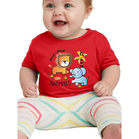 Cute Lion And Elephant T-Shirt Infant -Image by Shutterstock, 12 Months