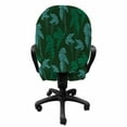 thumbnail image 3 of Tropical Office Chair Slipcover, Leaf Motifs Forest Foliage Growth Jungle Botanical Pattern, Protective Stretch Decorative Fabric Cover, Standard Size, Emerald Pale Blue, by Ambesonne, 3 of 5