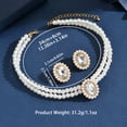 thumbnail image 5 of Sunyuer Pearl Necklace Jewelry Set Wedding Pearls Earrings Necklaces Set Bridal Crystal Jewelry for Women, 5 of 6