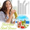thumbnail image 2 of PFFRIZ Clearance 12-Pack Reusable Stainless Steel Straws, Metal Straws, Free 2 Cleaning Brush Included, 2 of 7