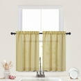 thumbnail image 1 of Coolmee Rustic Farmhouse Linen Blend Crude Window Curtain Valances for Living Room, Yellow, 26 x 24 inch 2 Panel, 1 of 7