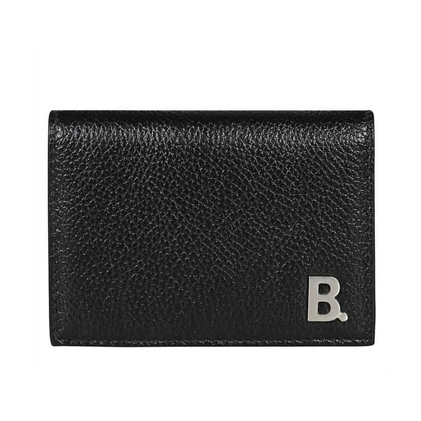 Balenciaga Mini B Leather Tri-fold Wallet-Black