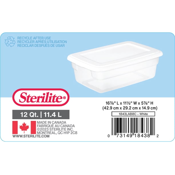 THE PERFECT BOX 11L ホワイト　T-PROFESSIONAL Sterilite 11.4 L Storage Box, Clear Plastic Storage Bin with Snap