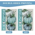 thumbnail image 6 of Welcome Fall Teal Blue White Pumpkins Decorative Garden Flag, Autumn Farmhouse Seasonal Yard Outside Decorations, Thanksgiving Burlap Outdoor Small Home Decor Double Sided 12.5x18, 6 of 6