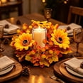 thumbnail image 2 of Fall Candle Rings Wreaths,Artificial Flower Maple Leaf Thanksgiving Candle Holders,Maple Leaves Candle Rings Wreaths,Mini Autumn Artificial Wreaths for Wedding,Door Tabletop Decoration, 2 of 9