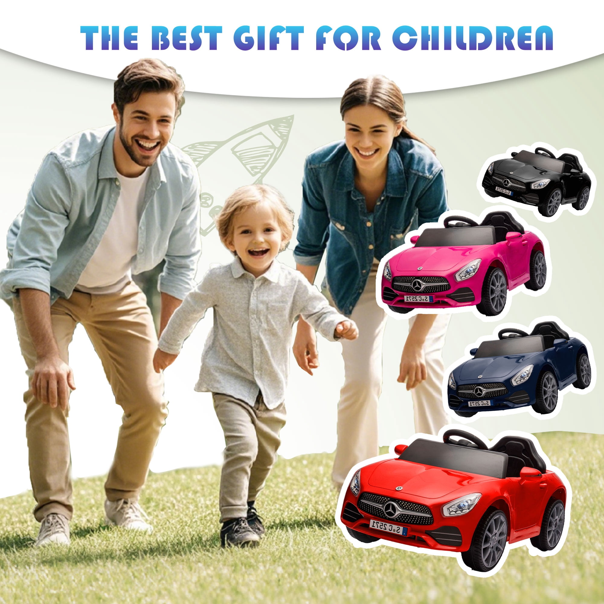 Licensed Benz CLS 350 12V Electric Ride on Toys with Bluetooth Music, LED Lights, Spring Suspension, Power Car Wheels, Electric Car for Kids with Parent Remote Control (Pink)