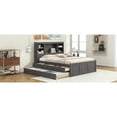 thumbnail image 6 of Newboti Furniture Full Size Platform Bed with Storage Headboard, Charging Station, Twin Size Trundle and 3 Drawers, Antique Brown NO.79313, 6 of 16