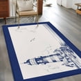 thumbnail image 2 of Retro Lighthouse Area Rugs 4x6 ft Seagull Ocean Vintage Blue Lines Art Washable Rug Non Slip Indoor Carpet Absorbent Floor Mat for Living Room Bedroom Dining Room, 2 of 9