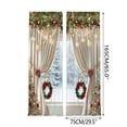 thumbnail image 3 of Upgraded Christmas Rod-Through Champagne Tied Christmas Ball Wreath Outdoor Printed Decorative Curtains J, 3 of 4