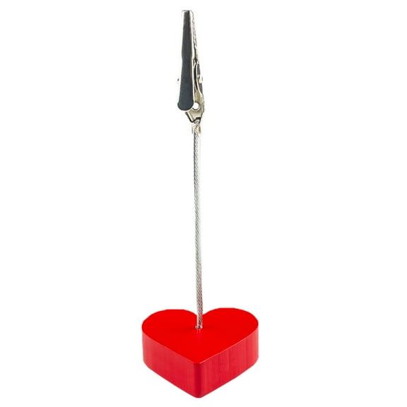 MRLESS 10pcs Table Number Holder Name Place Card Holders With Alligator Clip Wood Base Memo Clip Holder Stand For Valentine's Day Message Cards And Photos