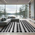thumbnail image 2 of ODIKA 8'x10' Washable Area Rug Durable, Non-Slip Grid Race Checkered Checkerboard Bold Car Classroom Checker Funky for Living Room, Under Sectional, Family, 2 of 7