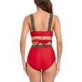 thumbnail image 5 of Elainilye Fashion Womens Bikini Swimsuits Two Piece Bathing Suit Swimwear Sexy Casual Bikini Set High Waisted Bikini Swimsuit,Red, 5 of 7