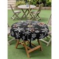 thumbnail image 3 of Outdoor Tablecloth with Umbrella Hole and Zipper, Black White Snowflake Christmas Round Table Cloth 60 Inch Waterproof Tablecloth, Winter Xmas Snowflakes Picnic Table Cover for Patio Camping, 3 of 7