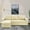 Cream, variant on Laura Reversible Sleeper Sectional Sofa Storage Chaise, Dark Gray,Air Leather-Color:Dark Gray,Fabric:Air Leather