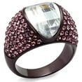 thumbnail image 1 of Alamode TK1692DC-8 Bague en Acier Inoxydable Marron Foncé pour Femmes avec Grade AAA CZ en Transparent - Taille 8, 1 of 1