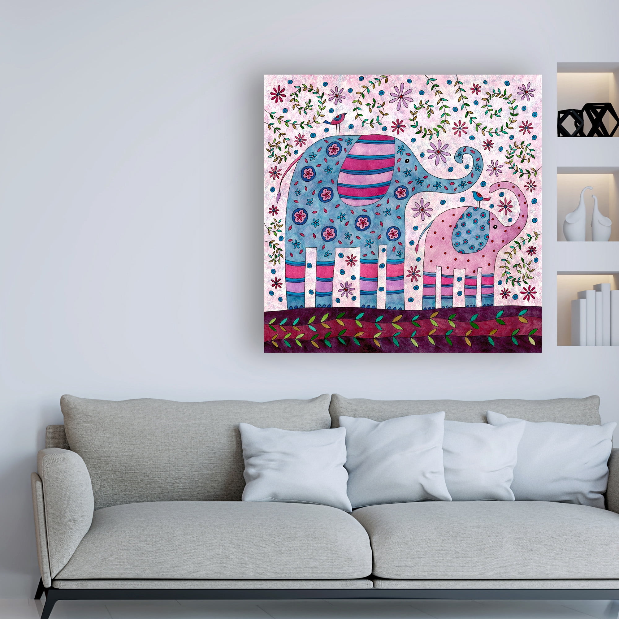 Trademark Fine Art 'Elephant Walk' Canvas Art by Kim Conway