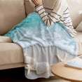 thumbnail image 4 of Throw Blanket for Couch Teal Beach Soft Fleece Flannel Blankets Cozy Lightweight Blanket for Home Sofa Living Room Ocean Waves Starfish Bed Throws 40" x 60", 4 of 9