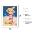 thumbnail image 2 of Nice to Know You - All American Beach Girl - Vintage Pin Up Girl Print by Julius “Jules” Erbit c.1950s - Fine Art Matte Paper Print (Unframed) 18x24in, 2 of 4