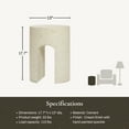 thumbnail image 2 of LuxenHome Outdoor Side Table, 17" Mod Ivory White Cement Round with U-Shape Patio End Table,Coffee Accent Table for Outdoor and Indoor, 2 of 9