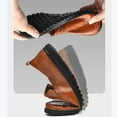 thumbnail image 4 of Leesechin Oversized Men's Shoes Leather Pea Casual Leather Shoes Driving Lazy Shoes, 4 of 6
