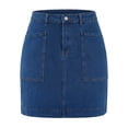 thumbnail image 5 of Agnes Orinda Women's Plus Size Denim Pencil Skirts High Waist Work Casual Summer Midi Jean Skirt with Pockets 1X Blue, 5 of 7
