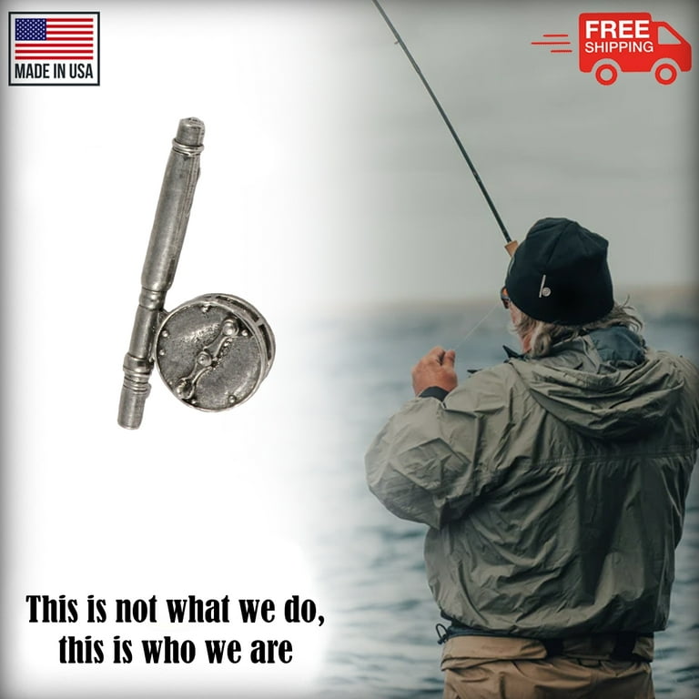 Fly Rod and Reel, Freshwater, Fishing Rod, Pewter, Hat, Lapel, Brooch, Pin,  Pins, Made in USA, Over 200 Fishing Designs Available, Creative Pewter