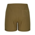thumbnail image 5 of Havenre Mens Casual Stretch Cotton Linen Shorts - Lightweight Elastic Waist Drawstring Summer Beach Shorts with Pockets Army Green XXXL, 5 of 9