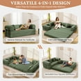 thumbnail image 5 of COOLHUT 78.7" W Combination Sofa, High Rebound Density Sponge Sofa Couch, Three Forms Floor Couch Three Seats Sofa Bed for Living Room, Bedroom, Oliver Green, 5 of 13