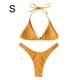 thumbnail image 3 of Advancent Bañador Push Up para mujer, bañador de playa de Color sólido, correas ajustables para buceo al aire libre, baño, fiesta en la Traje de baño Amarillo S, 3 of 6