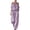 Purple, variant on LEAVINGSUO Two Piece Sets for Women Plus Size Fashion Women Round-Neck Short Sleeve And Long Pants Solid Casual 2PC Sets Purple S