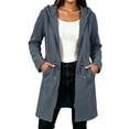 thumbnail image 3 of Brnmyaeo Women's Zip Up Long Hoodies Oversized Fleece Tunic Sweatshirts with Pockets Casual Waist drawstring Jacket Coats Fall Trendy Zipper Hoodie, 3 of 8