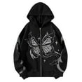 thumbnail image 2 of Oversized Hoodies for Women Loose Spring Crewneck Fashion Sweatshirts Butterfly Print Long Sleeve Fall Casual Tops, 2 of 3