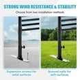 thumbnail image 6 of Outdoor Freestanding,Metal Fence Panels for Outside Slatted Privacy Screens with Stand Black, 6 of 10