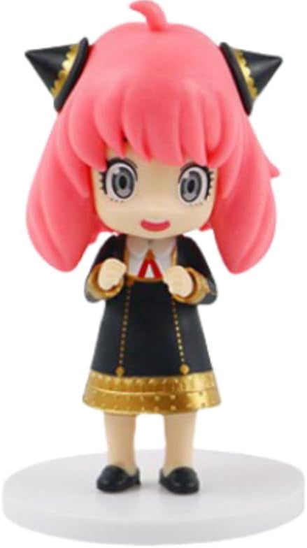 Newly Lloyd Forger Figure Anya Figure Yor Breccia Figure Six Q Version Standing Anime Figures 10cm/3.9inch Anime Statue Desktop Decor Gifts (B)