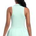 thumbnail image 6 of Jinhomg Women's Sleeveless Crop Tops Casual Solid Lapel Collar Tank Shirts Basic Solid V Neck Golf Tennis Clothes Summer Workout Athletic Tanks Green M, 6 of 7