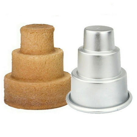

jiaroswwei 3 Tier Cake Mold Pudding Cupcake Chocolate Baking Pan Dish Tray Decorating Tool